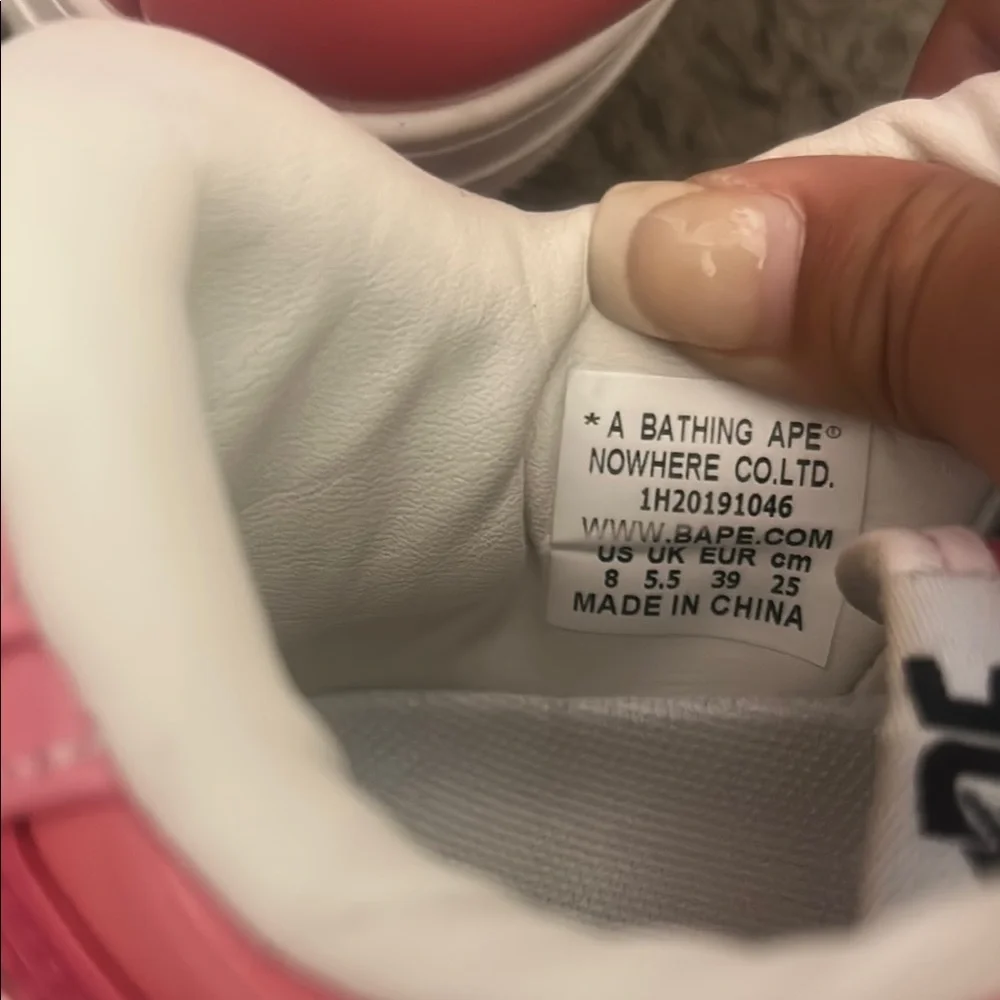 Bape Pink Patent Leather Sta-Style Sneakers - Picture 3 of 3